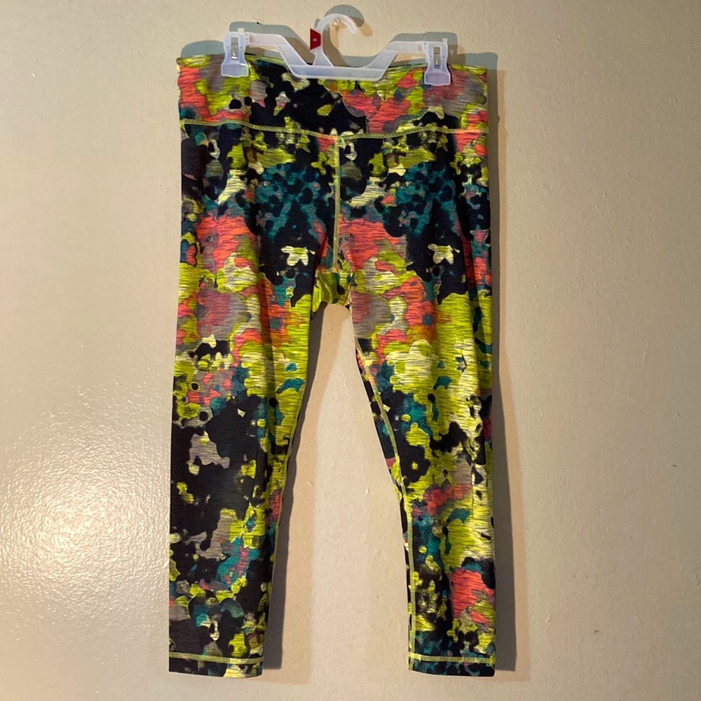 90 Degree By Reflex High Waist Multicolored Cropped Leggings 32x21
